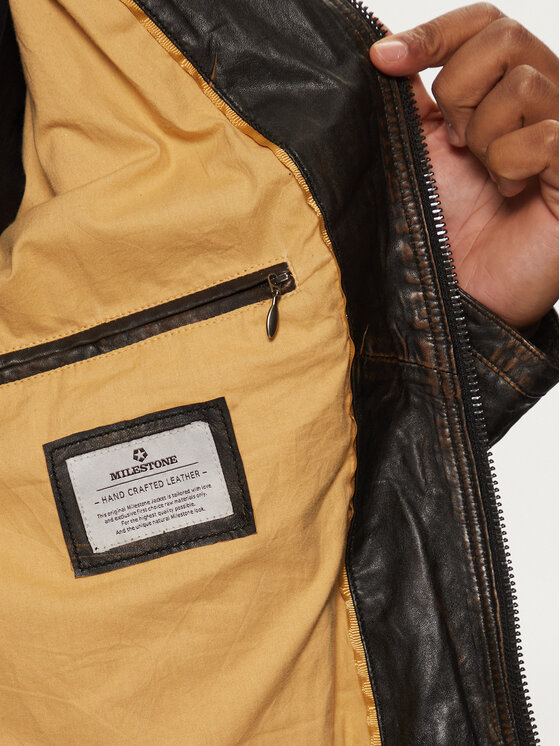 Milestone Milestone Lederjacke Arlington 51103860545 Braun Regular Fit