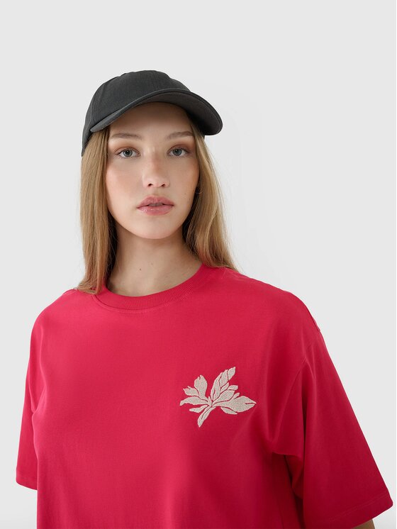 4F 4F T-Shirt 4FWSS25TTSHF1996-54S Różowy Oversize