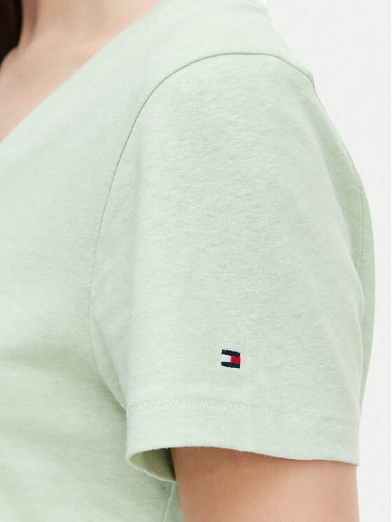 Tommy Hilfiger Tommy Hilfiger Majica WW0WW48704 Svetlo zelena Regular Fit