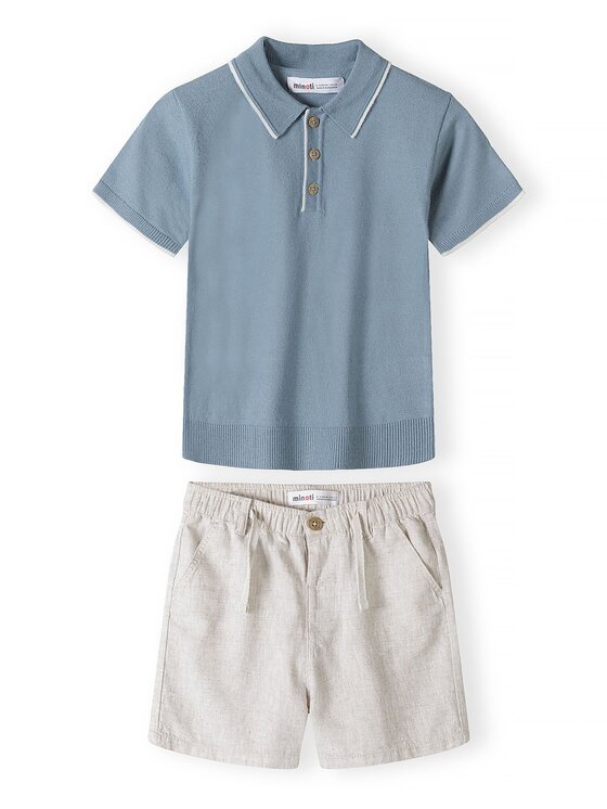 minoti minoti Polo 29SET207 Błękitny Regular Fit