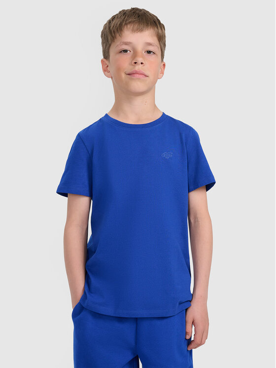 4F 4F T-Shirt BASIC+ Niebieski Regular Fit