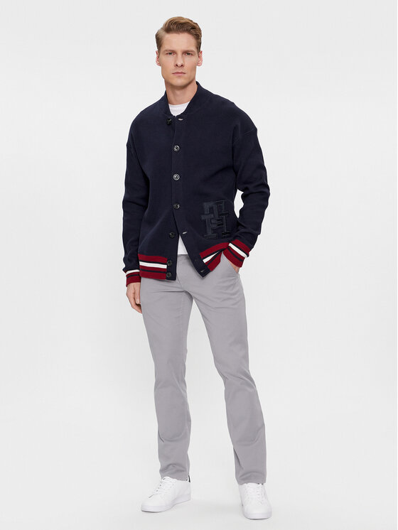 Tommy Hilfiger Tommy Hilfiger Kardigan Varsity MW0MW33090 Granatowy Regular Fit