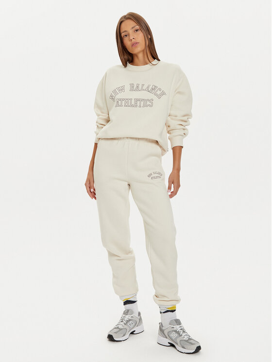New Balance New Balance Pantaloni trening WP43500 Bej Relaxed Fit