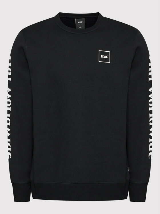 HUF HUF Majica dugih rukava Essentials Domestic Crew PF00264 Crna Regular Fit