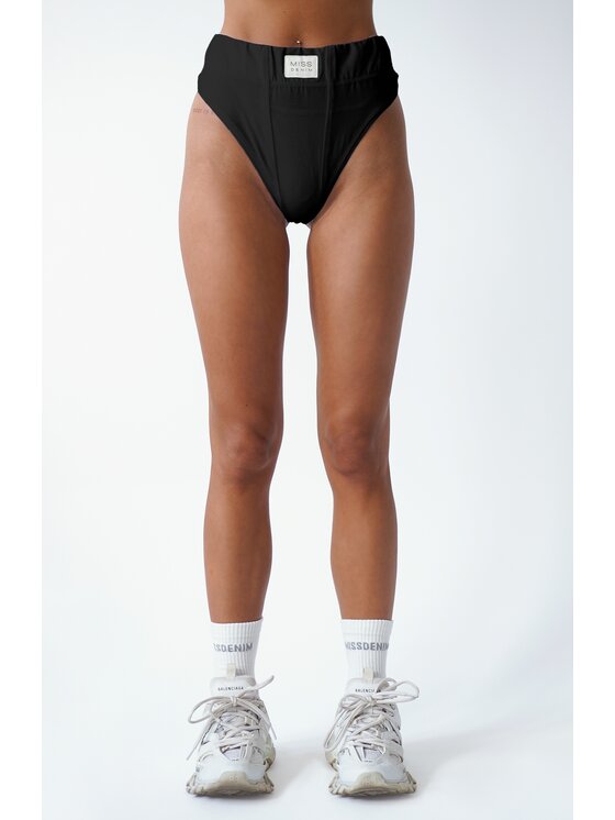 MissDenim MissDenim Figi brazylijskie z wysokim stanem Brazilian Panties Czarny