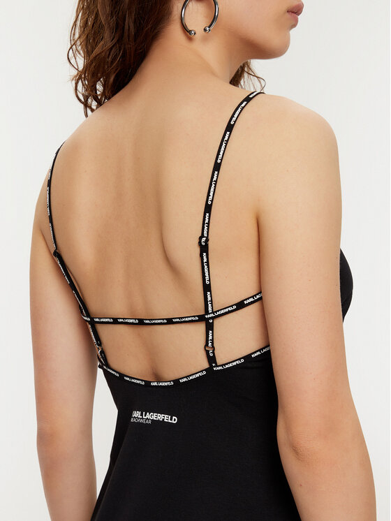 KARL LAGERFELD KARL LAGERFELD Naktiniai marškiniai A1W46081 Juoda Regular Fit