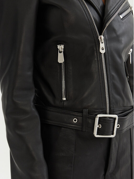 PINKO PINKO Μπουφάν δερμάτινο 103897 A21L Μαύρο Regular Fit