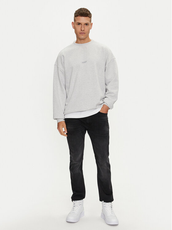 HUGO Hugo Majica dugih rukava Noriche 50517004 Siva Loose Fit