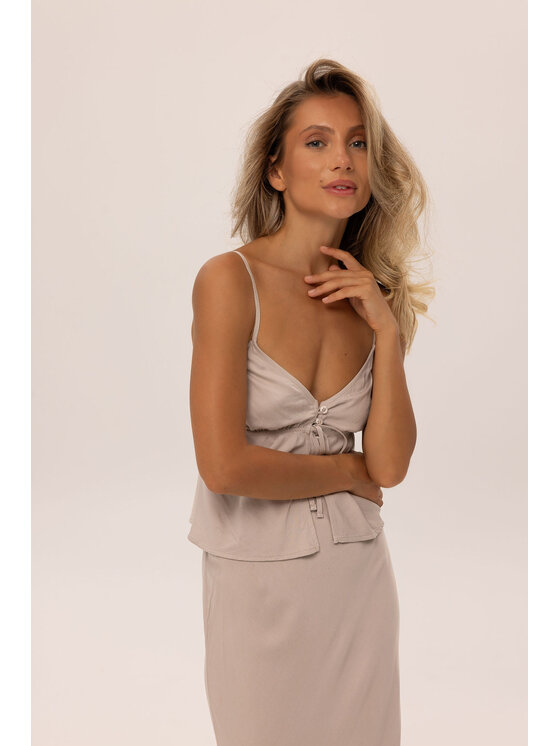 Hottie Hot Hottie Hot Completo top e gonna NUSA Beige Slim Fit