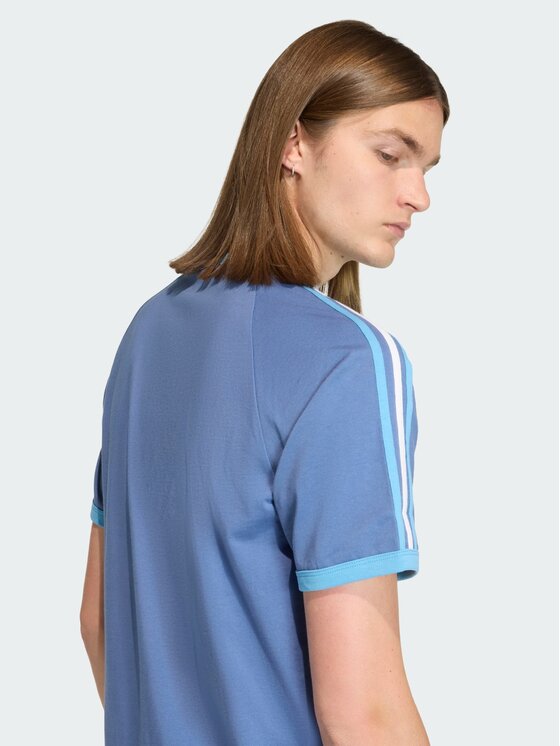 adidas adidas T-Shirt 3-Stripes Niebieski jasny Regular Fit