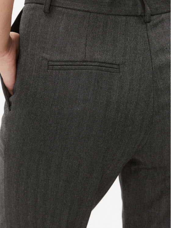 Babylon Babylon Pantaloni din material T_S00535 Gri Wide Leg