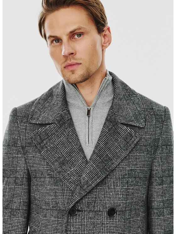 Pako Lorente Pako Lorente Płaszcz P24WF-7X-003 Szary Classic Fit