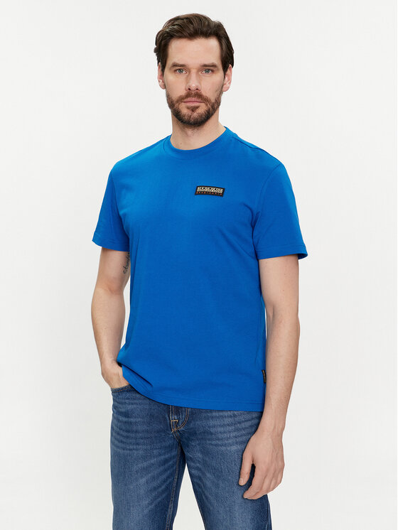 Napapijri Napapijri T-Shirt Iaato NP0A4HFZ Modrá Regular Fit