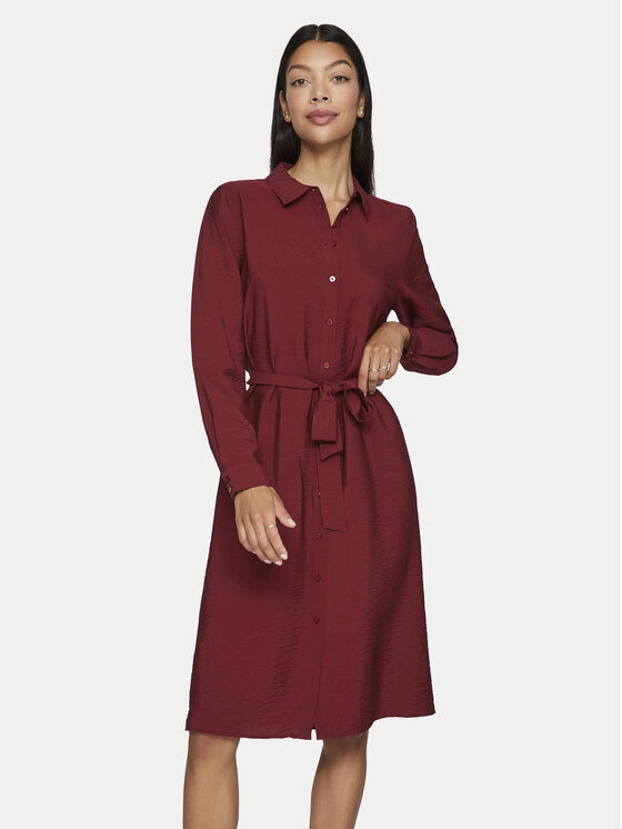 Vila Vila Hemdkleid Domira 14095932 Dunkelrot Regular Fit