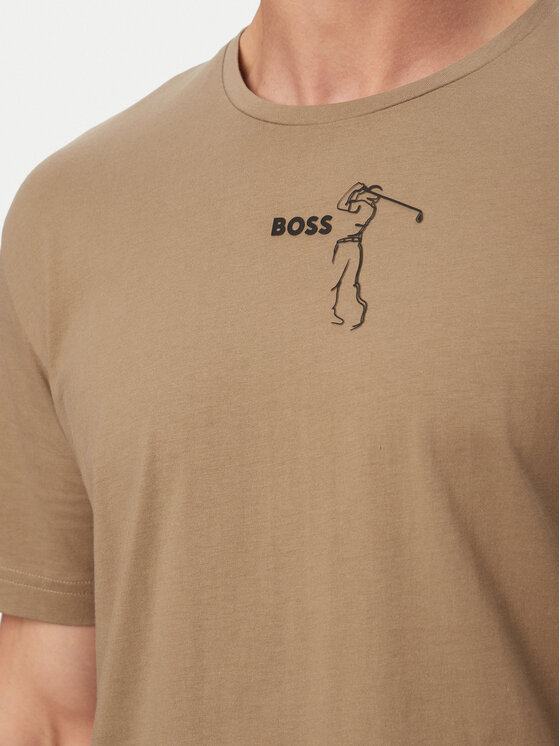 BOSS BOSS Marškinėliai Birdie 50559387 Chaki Regular Fit