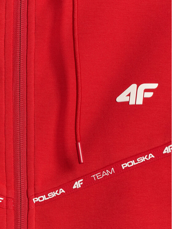 4F 4F Bluza STREFA KIBICA Czerwony Regular Fit