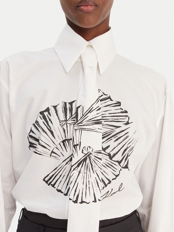 KARL LAGERFELD KARL LAGERFELD Риза B1W11002 Бял Relaxed Fit