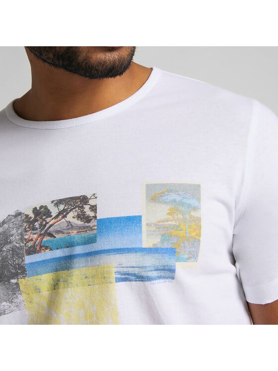 Lee Lee T-shirt SS PICTURE TEE Bianco Regular Fit