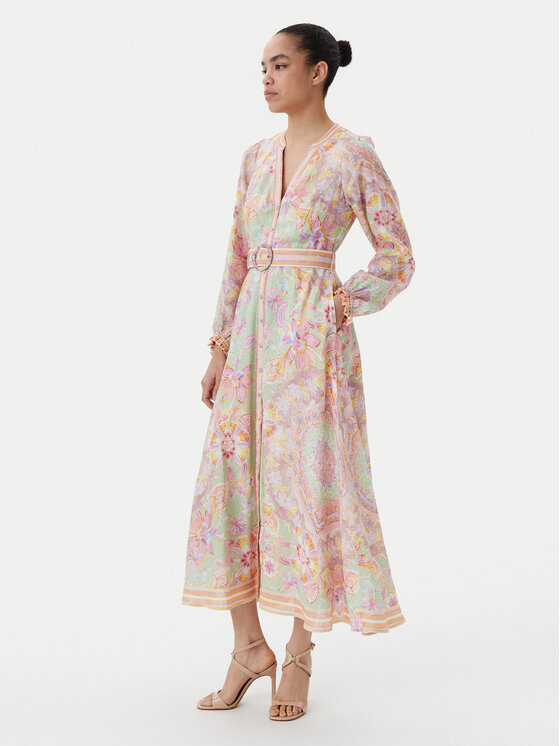 Hale Bob Hale Bob Літня сукня with linen 4ZCA612M Кольоровий Regular Fit