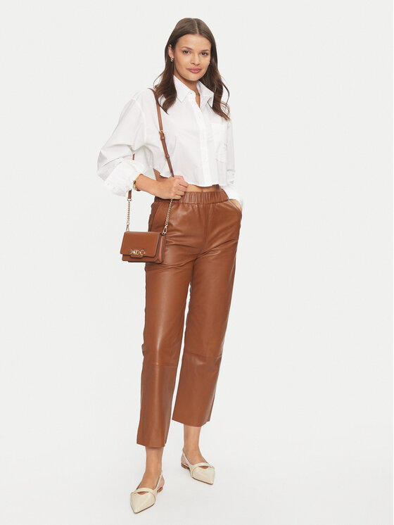Serge Pariente Serge Pariente Pantaloni di pelle Sarah Pant Marrone Regular Fit