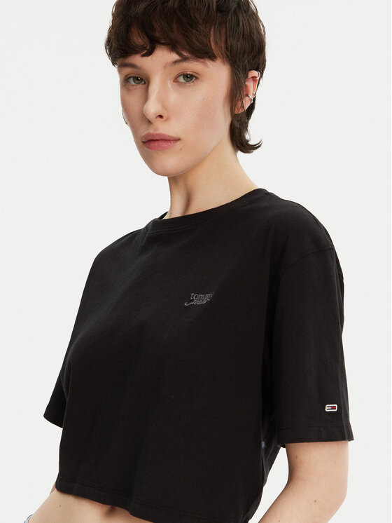 Tommy Jeans Tommy Jeans T-shirt DW0DW20324 Crna Relaxed Fit