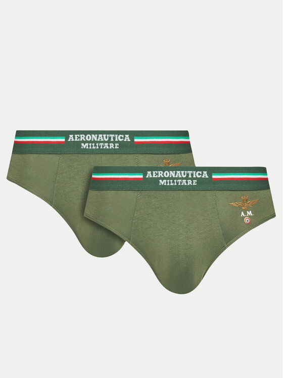 Aeronautica Militare Set Od 2 Para Slip Gaćica AM1USL001 Kaki