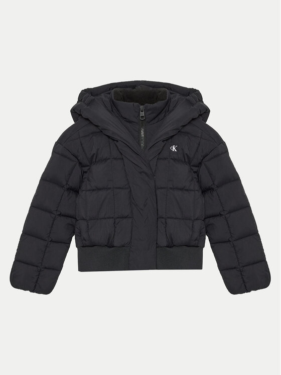Calvin Klein Jeans Giubbotto invernale Archive IG0IG02595 M Nero Regular Fit, taglia : 6Y