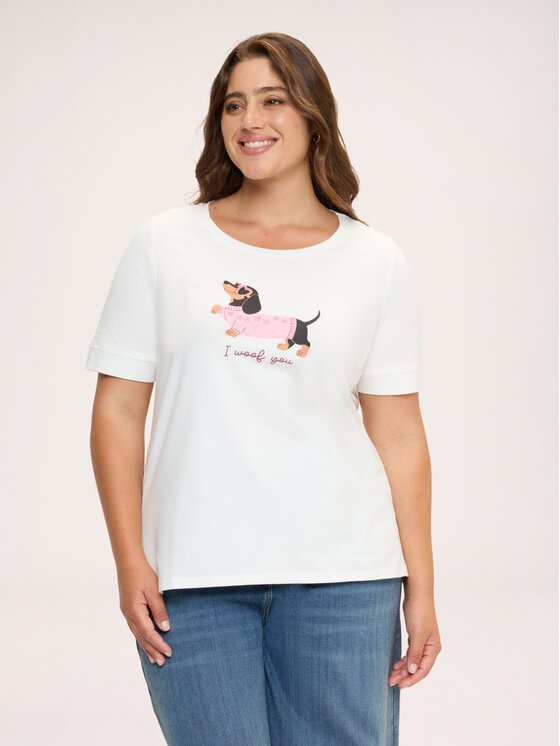 Fiorella Rubino Fiorella Rubino T-Shirt G087L009591N011 Biały Regular Fit