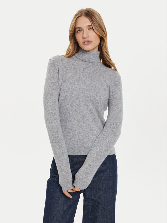 United Colors Of Benetton United Colors Of Benetton Bluză cu gât 1002D2348 Gri Regular Fit