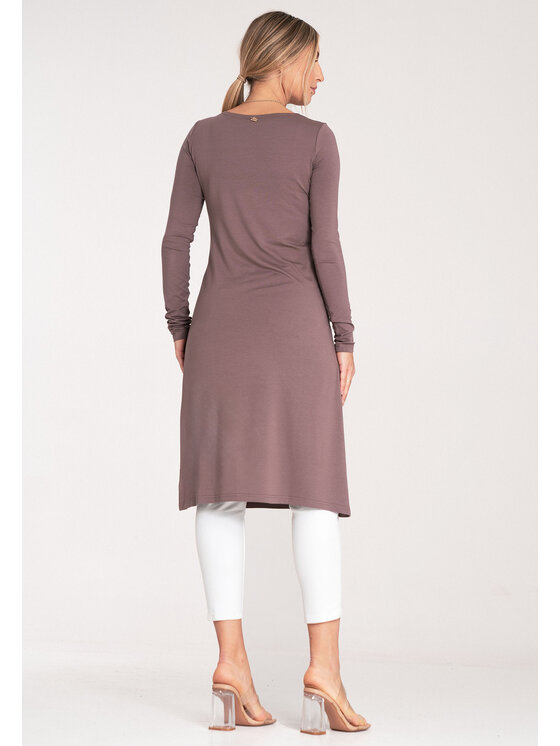 FIGL FIGL Bluzka M1075 Brązowy Regular Fit