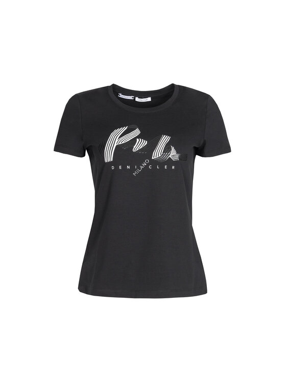 Deni Cler Milano Deni Cler Milano T-Shirt T-DC-T210-E2-10-90-1 Czarny Regular Fit