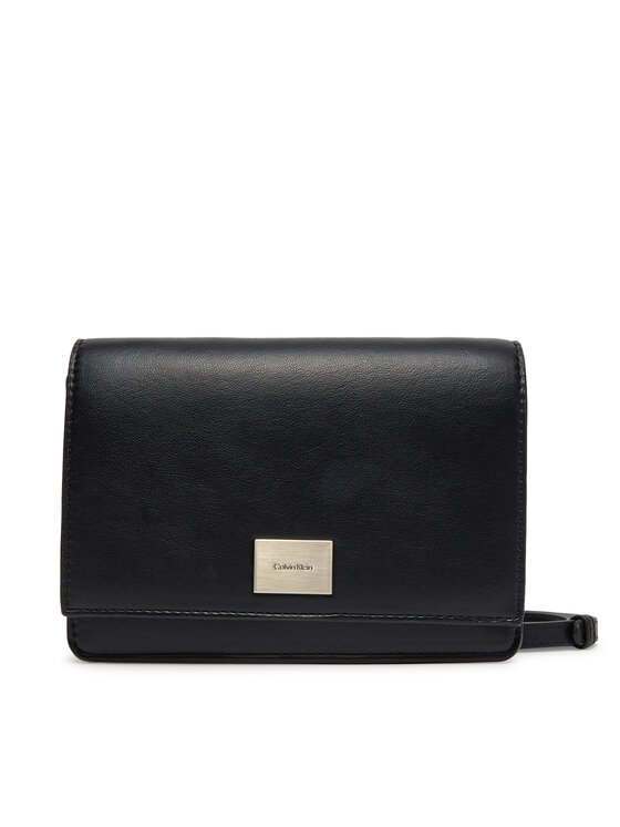 Geantă Calvin Klein Hardware Flap Crossbody K60K612967 Negru