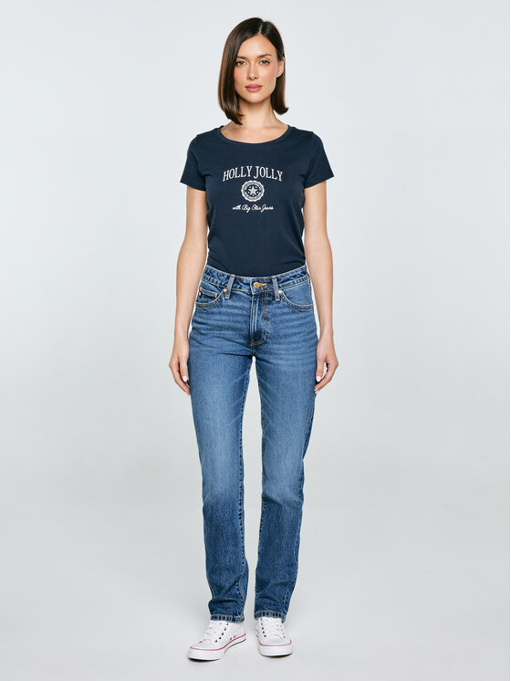BIG STAR BIG STAR T-Shirt SERRA Granatowy Basic Fit