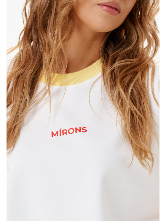 Mirons Mirons T-Shirt Print Biały Regular Fit
