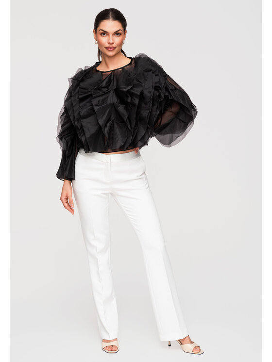 Ombre Ombre Bluzka OW-TS-E0039 Czarny Loose Fit