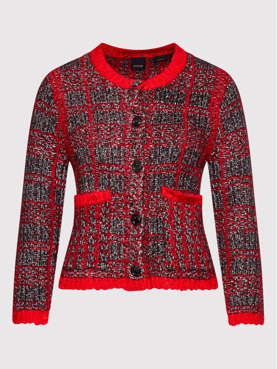 PINKO Pinko Kardigan Belcolore 1G169M Y776 Czerwony Regular Fit