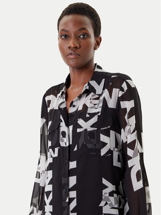 DKNY DKNY Cămașă P4RA6FXZ Negru Regular Fit