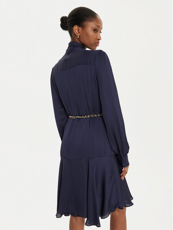 Fracomina Fracomina Hemdkleid FR24WD1003W73101 Dunkelblau Regular Fit