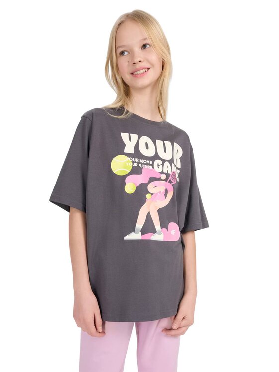 4F 4F T-Shirt 4FJASAW24TTSHF2592-22S Czarny Oversize