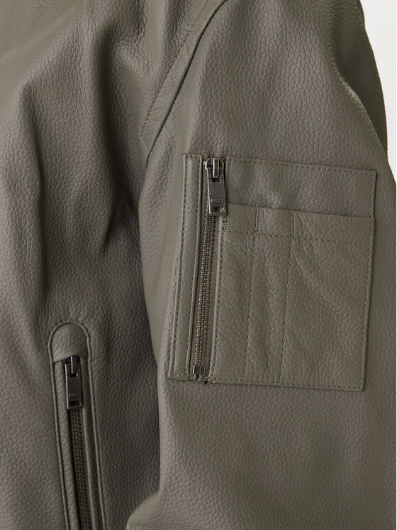 BOSS BOSS Lederjacke Jakri 50552151 Grau Regular Fit