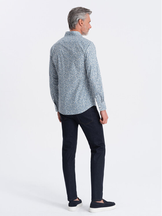 Ombre Ombre Košile OM-SHPS-0163 Šedá Slim Fit