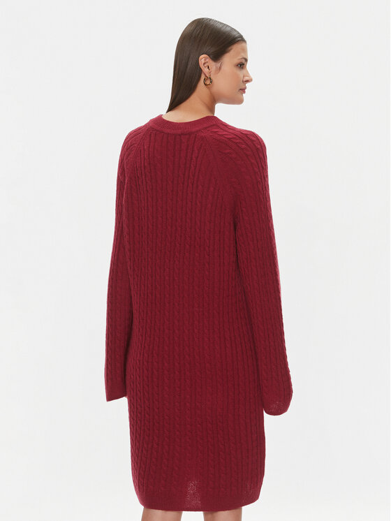 Tommy Hilfiger Tommy Hilfiger Strickkleid WW0WW39927 Rot Relaxed Fit