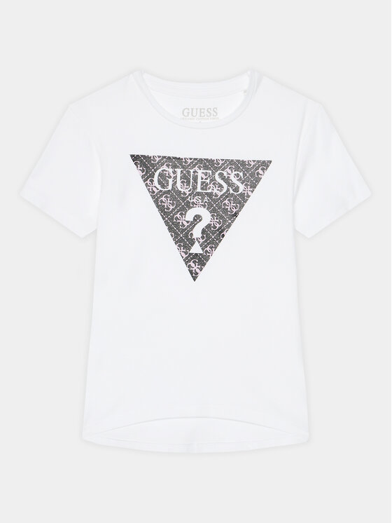 Guess Tricou J4RI11 K6YW4 Alb Regular Fit