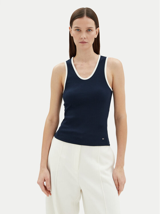 Tommy Hilfiger Tommy Hilfiger Top WW0WW44572 Bleumarin Slim Fit