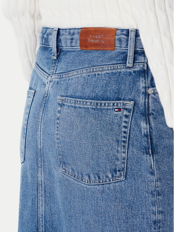 Tommy Hilfiger Tommy Hilfiger Džínsová sukňa WW0WW46503 Modrá Regular Fit