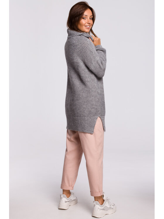 BeWear BeWear Sweter bk047 Szary Custom Fit