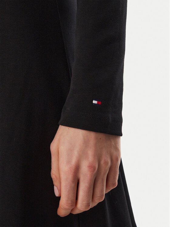 Tommy Hilfiger Tommy Hilfiger Kleid für den Alltag WW0WW51726 Schwarz Slim Fit