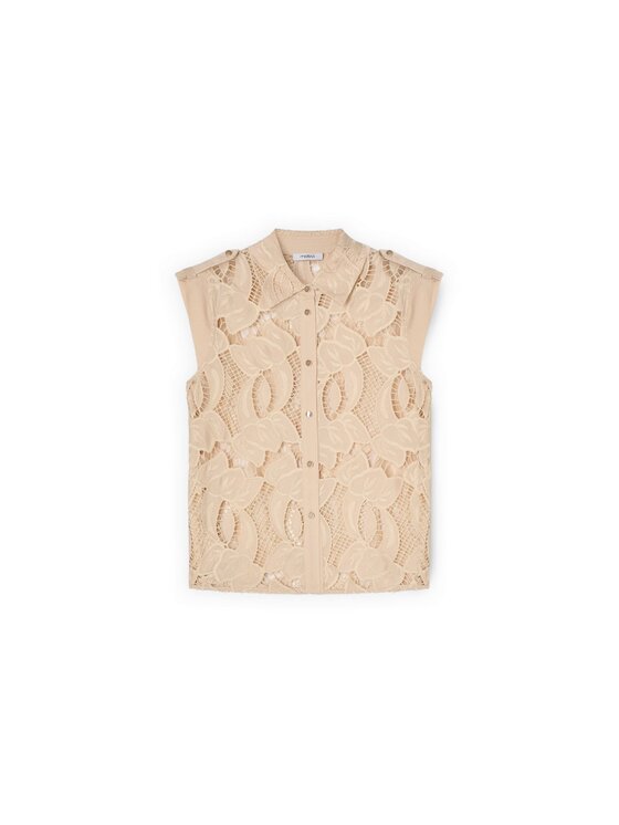 Motivi Motivi Camicia 5019Q000922N0R2 Crema Regular Fit