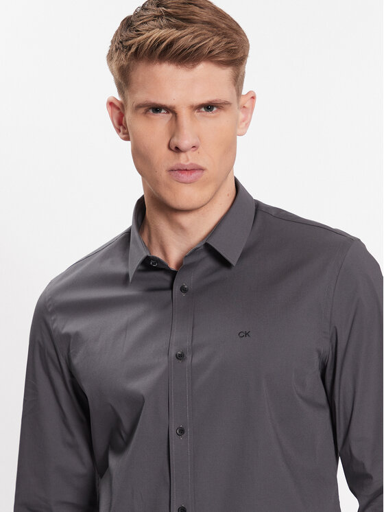 Camicia K10K110856 Grigio Slim Fit