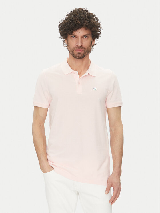 Tommy Jeans Polo DM0DM20676 Rosa Slim Fit, taglia : M